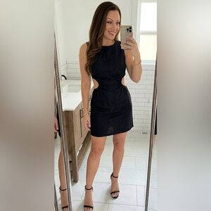 SHEIN Black Sleeveless Cutout Mini Dress